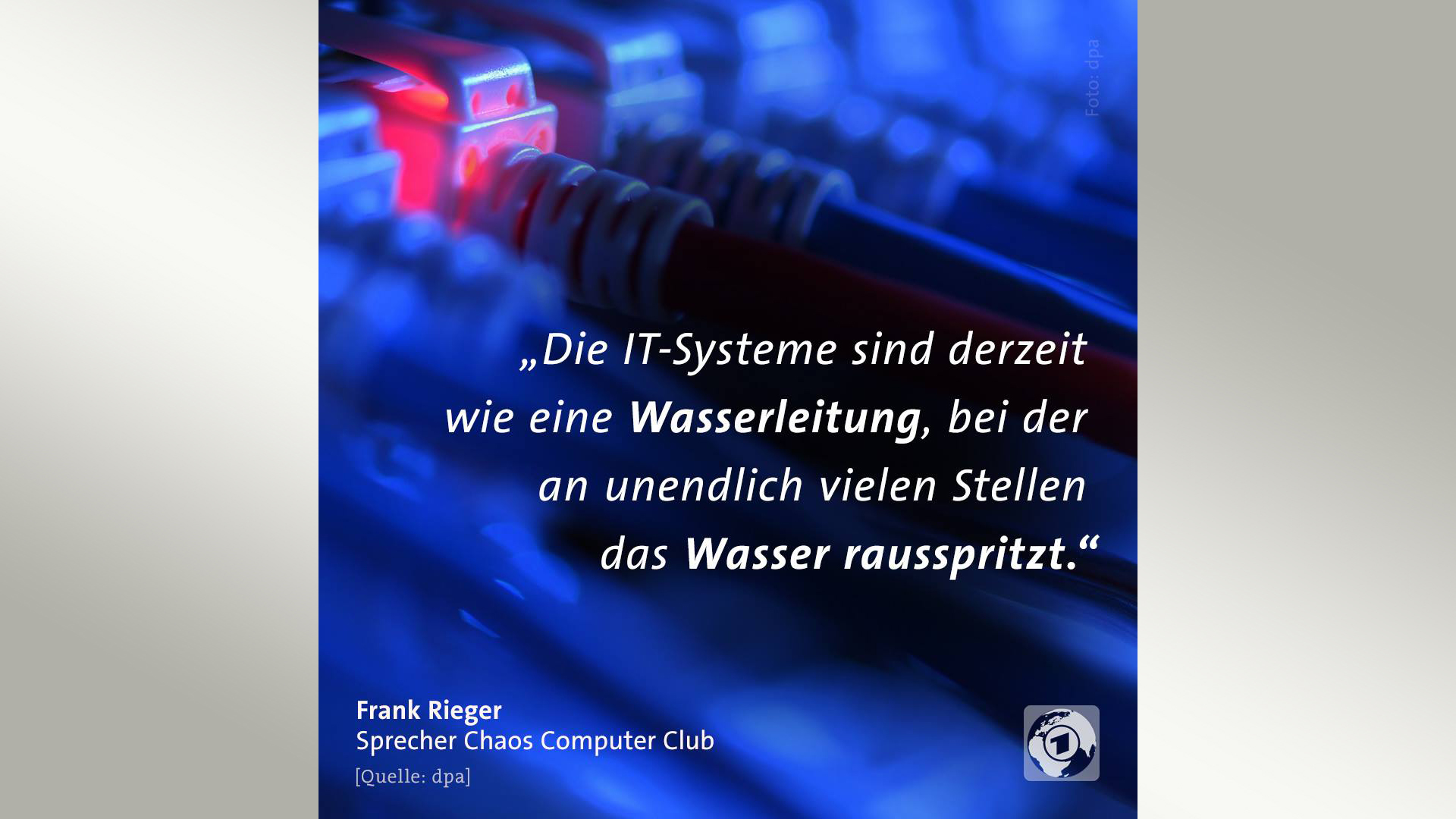 Zitat von Frank Rieger zu IT-Systemen | tagesschau/Facebook