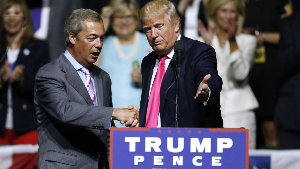 Nigel Farage unterstützte Trump im Wahlkampf. | AFP