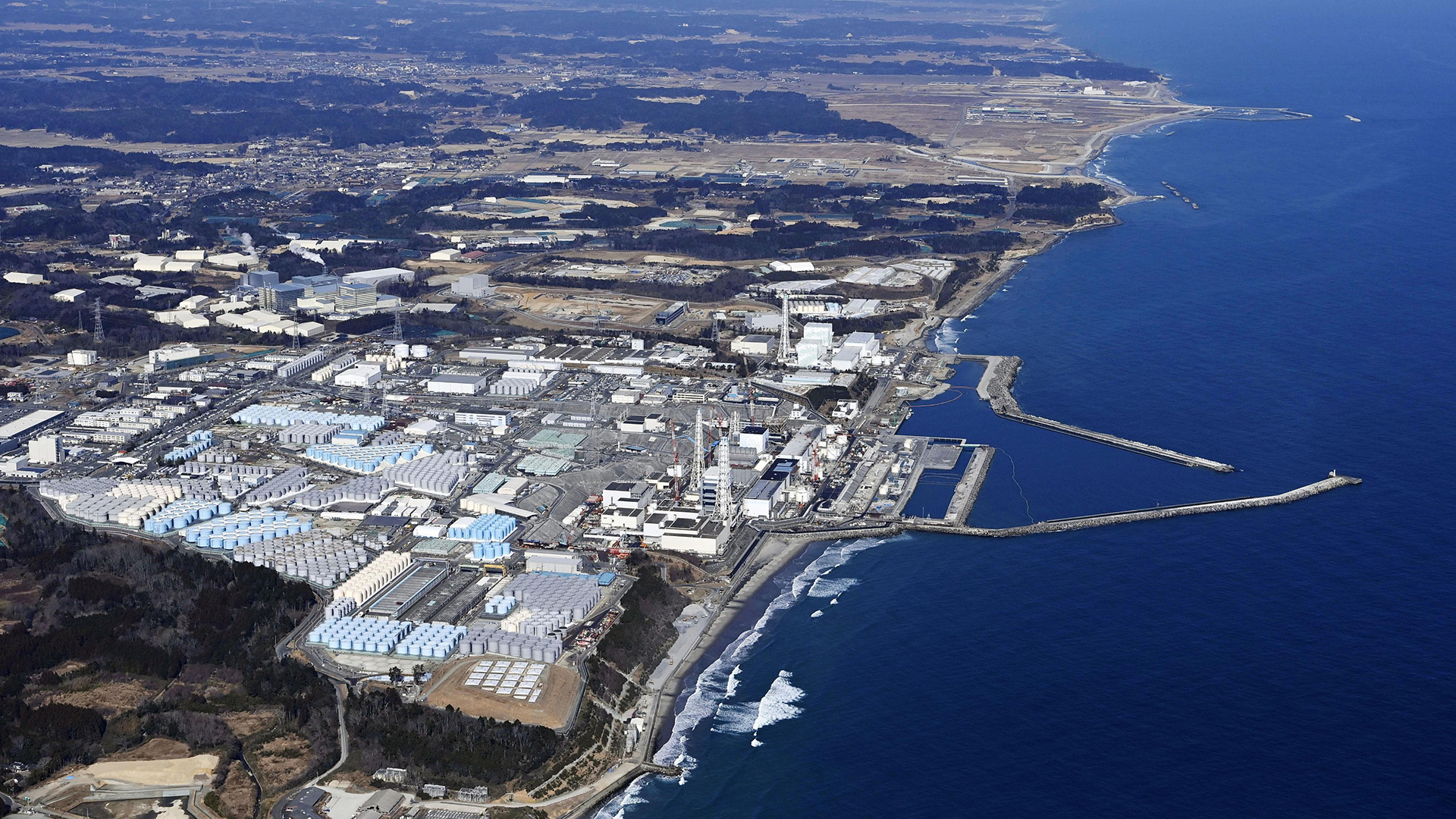 Luftaufnahme der Region Fukushima. (Archivbild: 09.03.2021) | dpa