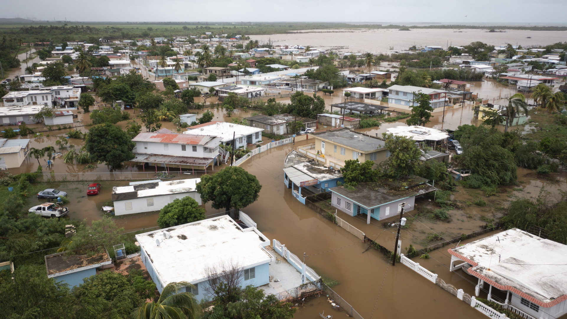 Playa Salinas in Puerto Rico ist nach dem Hurrikan "Fiona" überflutet. | AP