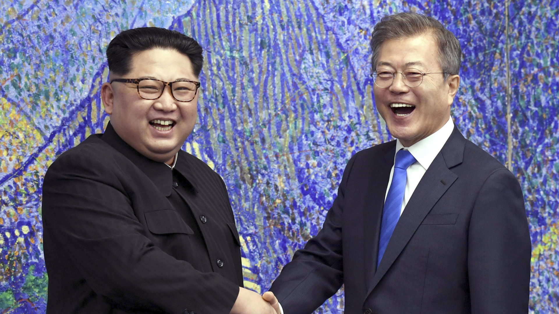 Kim und Moon im Jahr 2018 (v.l., Archivbild). | AP