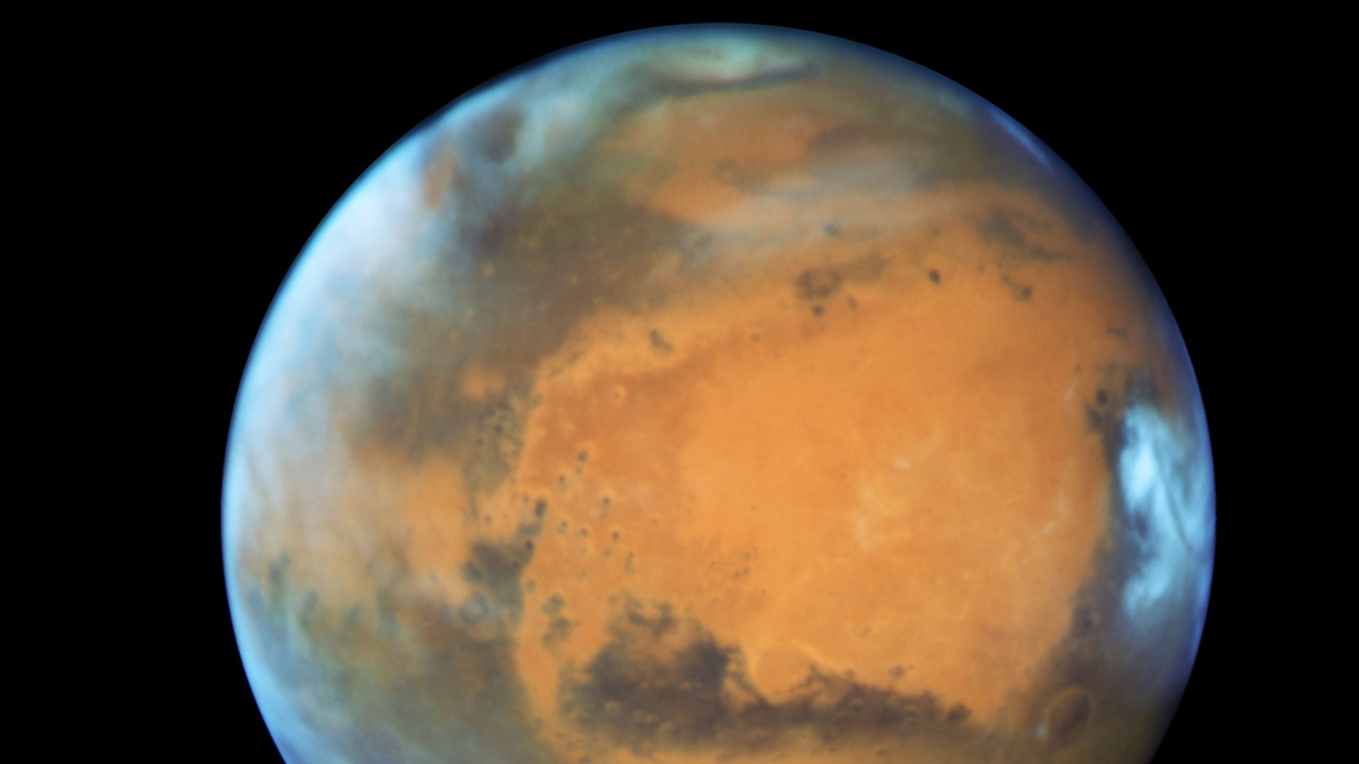 Der Planet Mars, aufgenommen vom "Hubble"-Weltraumteleskop. | dpa