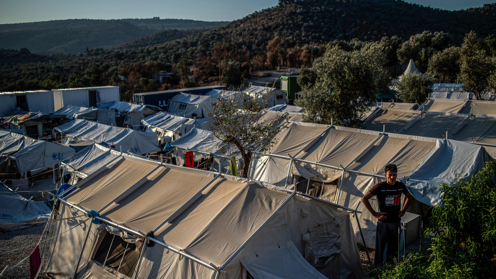 Das Flüchtlingslager Moira auf Lesbos. | AFP