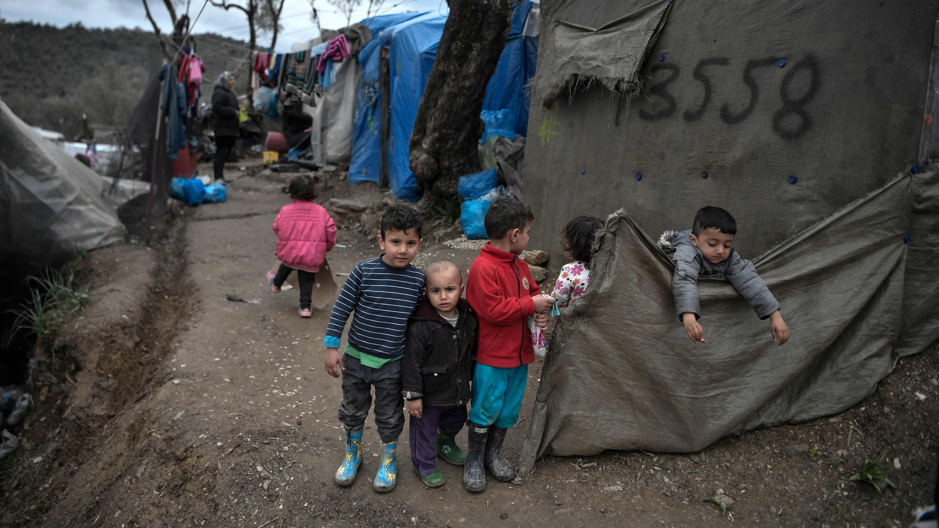 Kinder im Lager Moria auf Lesbos | AFP