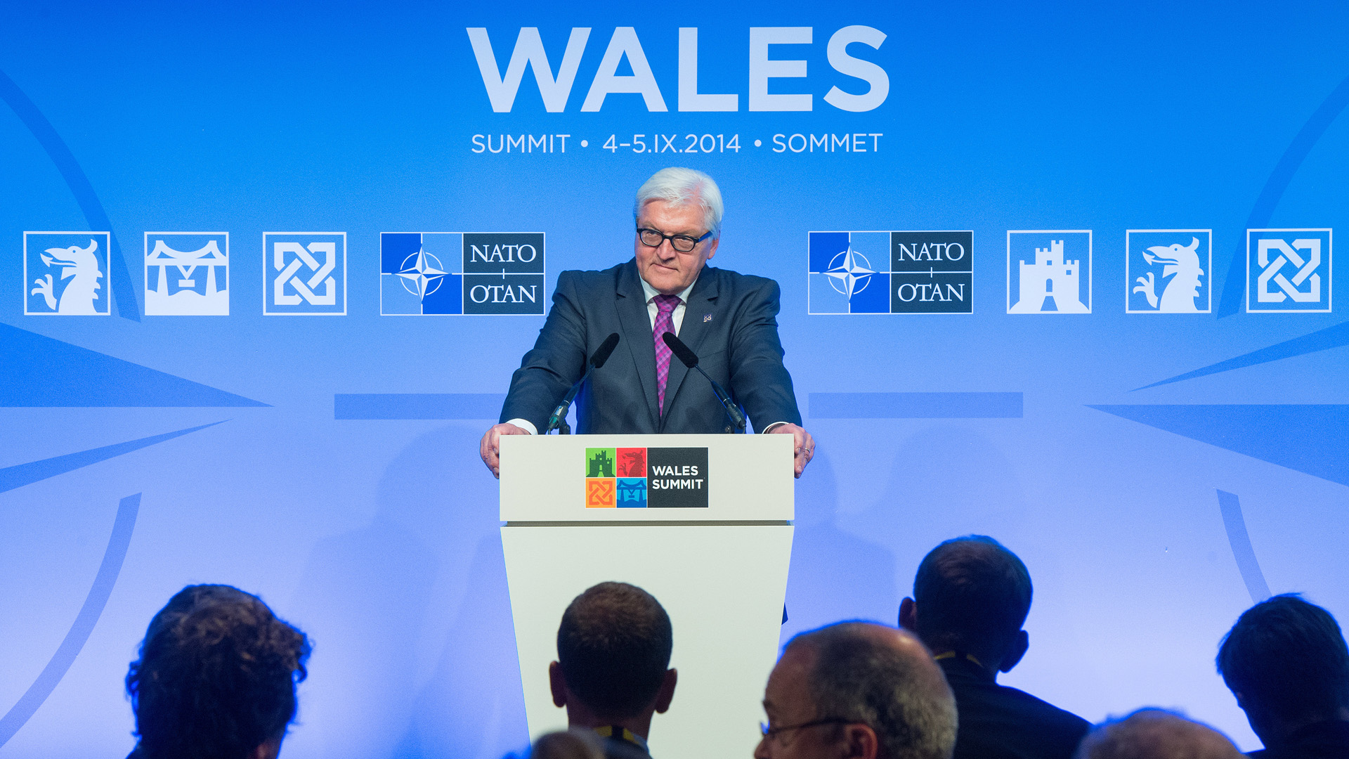 Steinmeier beim NATO-Gipfel 2014 in Wales | picture alliance / dpa
