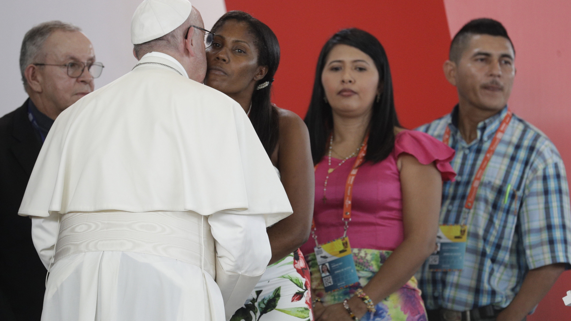 Papst Franziskus trifft in Villavicencio Opfer und Täter des kolumbianischen Bürgerkriegs. | AP
