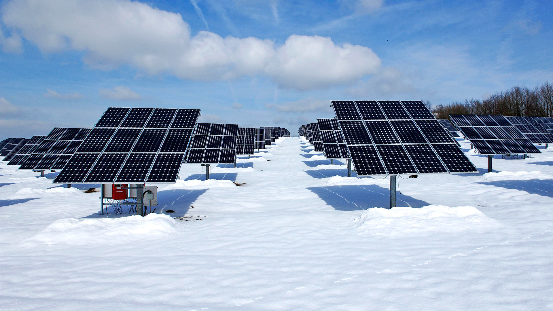 Solaranlage im Schnee | picture alliance / imageBROKER