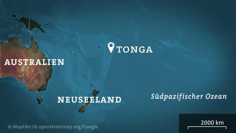 Tonga liegt im Südpazifischen Ozean