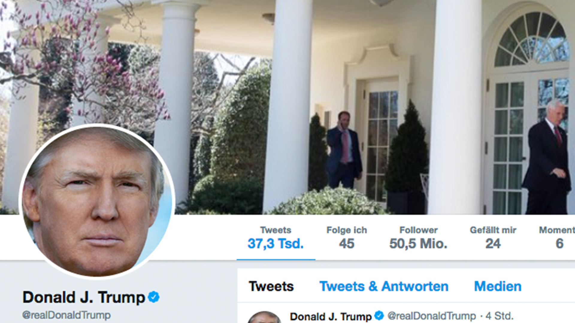Twitter-Account von Donald Trump | Twitter Donald Trump Screenshot
